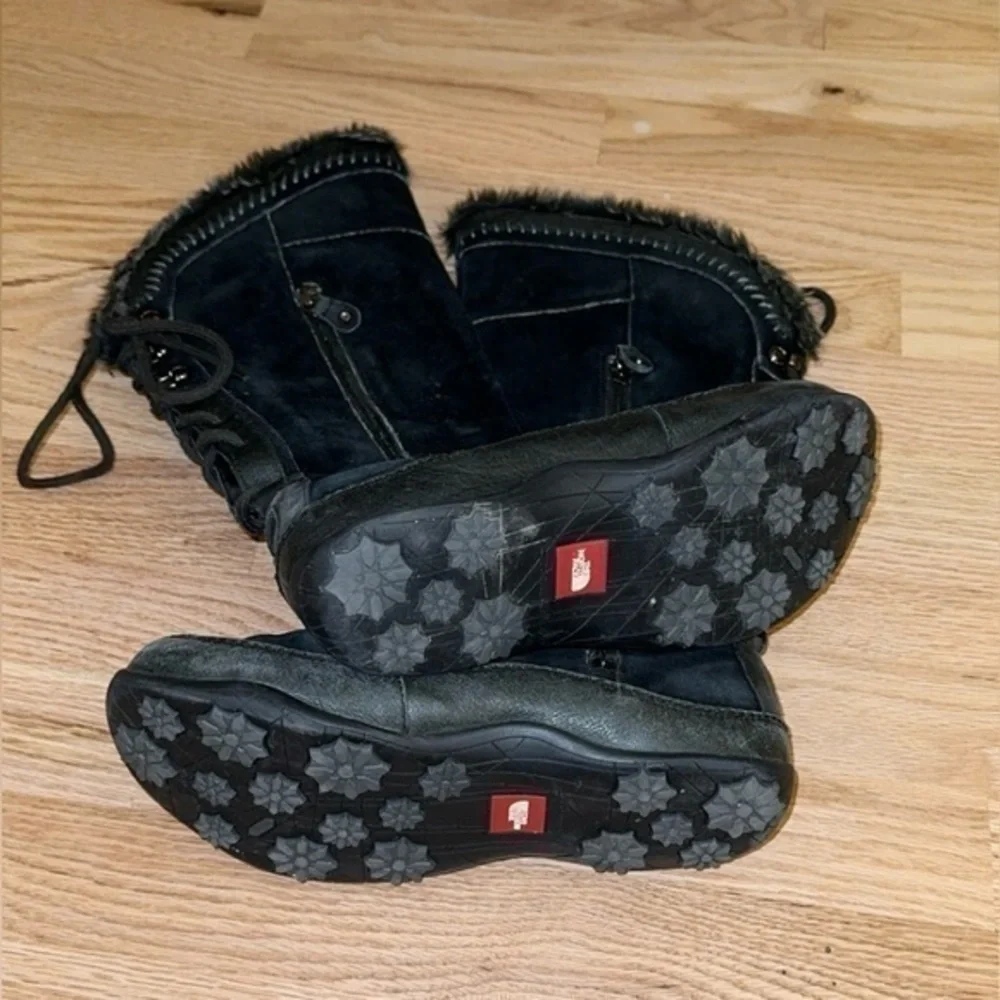 The North Face Janey II‎ Waterproof Black Leather Winter Snow Boots Size 7.5